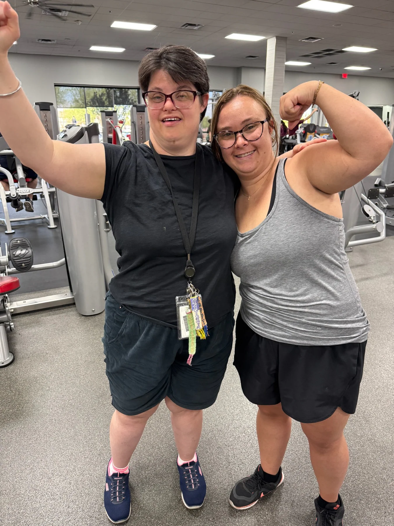 Residents working out in the Treasure House gym
