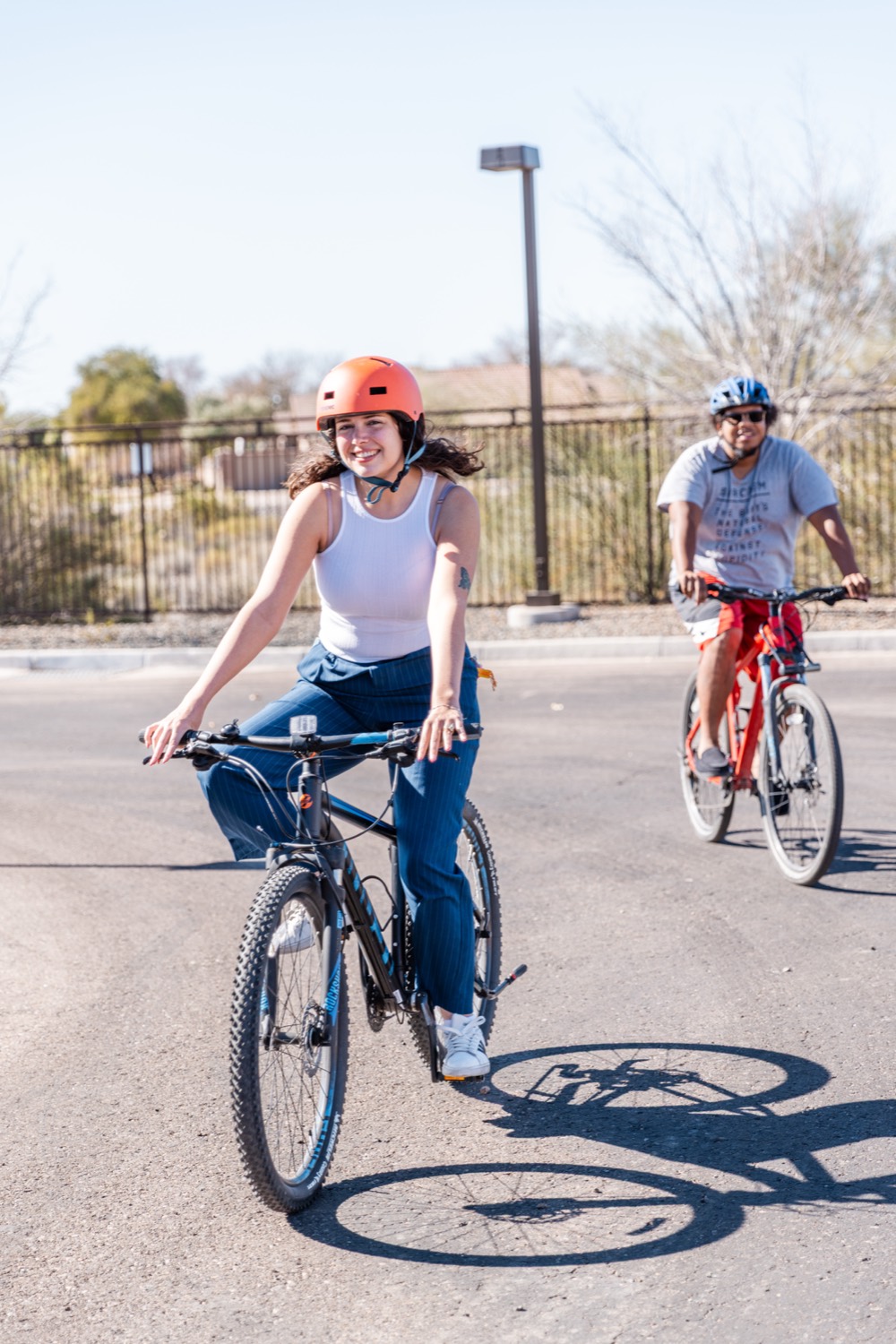 Two Treasure House residents out on a bike ride
